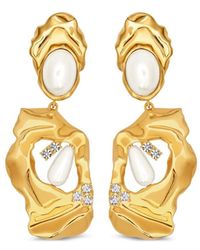 Oscar de la Renta - Hammered Clip-On Earrings - Lyst