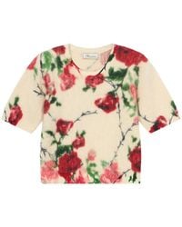 Blumarine - Pull En Maille Côtelée À Fleurs Imprimées - Lyst