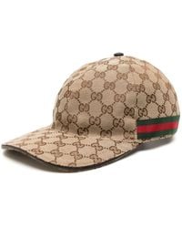 Gucci - Gorra De Béisbol De Lona Gg Con Tribanda Web, Talla - Lyst