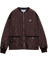 Prada - Gesteppte Jacke mit Logo - Lyst