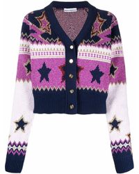 Rabanne - Multicolored Metallic Star-knit Cardigan - Lyst