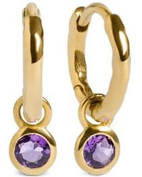 Monica Vinader - Amethyst Charm-Detail Hoop Earrings - Lyst