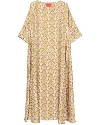 La DoubleJ - Vestido de seda con estampado floral - Lyst