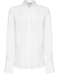 Blanca Vita - Point-Collar Long-Sleeve Shirt - Lyst