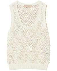 Twinset - Diamond-Pattern Knitted Top - Lyst