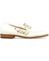 Agl Attilio Giusti Leombruni - New College Precious Embellished Leather Loafers - Lyst