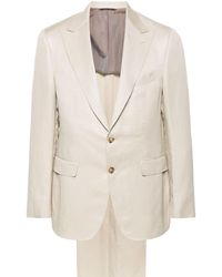 Canali - Single-breasted Linen-blend Suit - Lyst