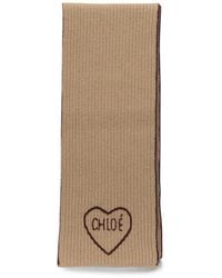 Chloé - Bufanda Con Corazón Bordado - Lyst