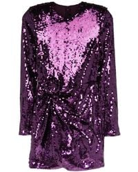 ROTATE BIRGER CHRISTENSEN - Sequin Long-Sleeve Mini Dress - Lyst