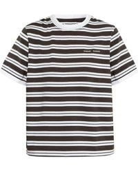 Samsøe & Samsøe - T-Shirt A Righe Con Ricamo Logo - Lyst