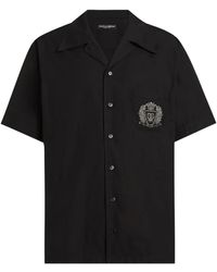 Dolce & Gabbana - Emblem Appliqué Short Sleeve Shirt - Lyst