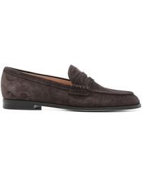 Gianvito Rossi - Georgie Penny-Strap Suede Loafers - Lyst