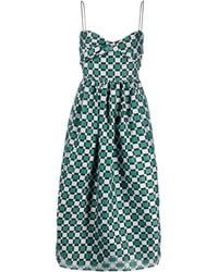 Stine Goya - Arya Check Pattern Midi Dress - Lyst