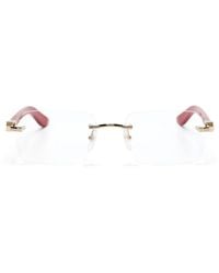 Cartier - Eckige Brille Mit Logo-Schild - Lyst