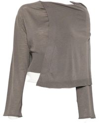 Rick Owens - Asymmetric Draped Sweater - Lyst