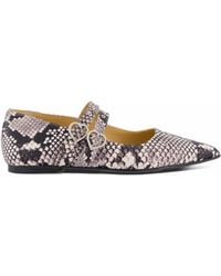 Toral Shoes - Coeur Snake-Print Flat Pumps - Lyst
