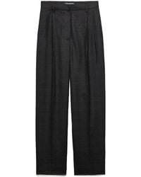 Prada - Checked Wool Pants - Lyst