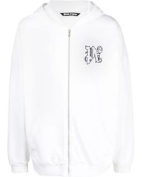 Palm Angels - Monogram-Embroidered Cotton Hoodie - Lyst