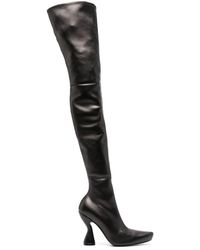 Lanvin - 100mm Leather Thigh-high Boots - Lyst