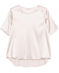 Purotatto - Short-Sleeve Round-Neck Blouse - Lyst