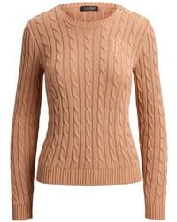 Ralph Lauren - Cable-Knit Button-Trim Sweater - Lyst