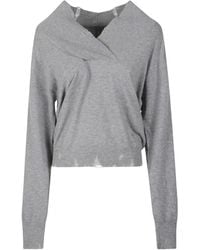 Stella McCartney - Distressed V-Neck Sweater - Lyst