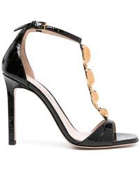 Tom Ford - Chain T-strap Crocodile-embossed Sandals - Lyst