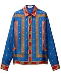 Versace - Chemise En Twill De Soie Imprimée - Lyst