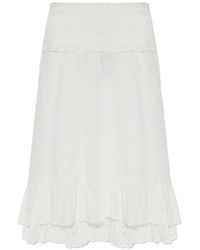Ulla Johnson - Violetta Broderie-Anglaise Ruffled Midi Skirt - Lyst