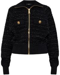 Balmain - Tweed Bomberjack - Lyst