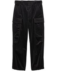 Prada - Wide-Leg Corduroy Cotton Cargo-Pocket Trousers - Lyst