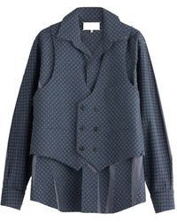 Maison Margiela - Fusion Geometric-Print Silk Shirt - Lyst