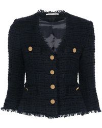 Tagliatore - Frayed-Edge Tweed Jacket - Lyst
