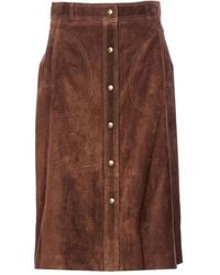 Arma - Falda Midi Con Botones En El Frente - Lyst