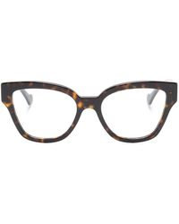 Gucci - Tortoiseshell Butterfly-Frame Glasses - Lyst