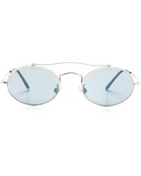 Giorgio Armani - Double-bridge Round-frame Sunglasses - Lyst