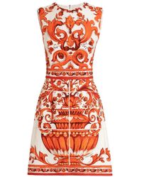 Dolce & Gabbana - Majolica-Print Short Dress - Lyst