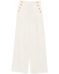 Max Mara - Button-Embellished Wide-Leg Trousers - Lyst