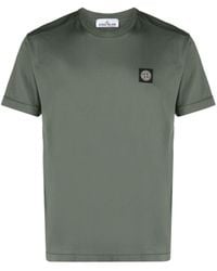 Stone Island - Katoenen T-shirt Met Compass-logopatoon - Lyst