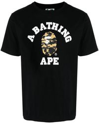 A Bathing Ape - T-shirt Camo College en coton - Lyst