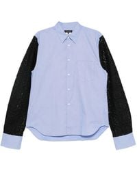 Comme des Garçons - Chemise Rayée À Manches Longues À Empiècements En Dentelle - Lyst