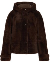 Brunello Cucinelli - Shearling Outerwear Jacket With Shiny Zipper Pull - Lyst
