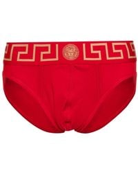 Versace - Slip Mit Greca-Bund - Lyst