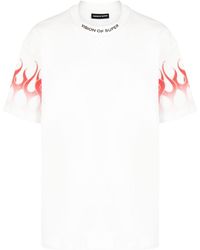 Vision Of Super - Flame-print Cotton T-shirt - Lyst