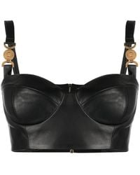 Versace - Chic Leather Crop Top - Lyst