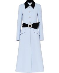 Miu Miu Cappotto con cintura - Blu