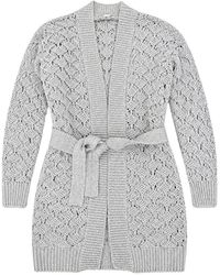Eleventy - Belted Open-Knit Cardigan - Lyst