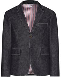 Thom Browne - Buttoned Denim Jacket - Lyst