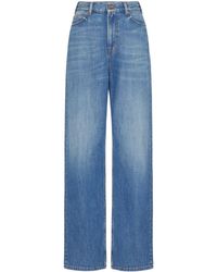 Valentino Garavani - Cotton Wide-leg Jeans - Lyst