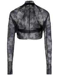 Alberta Ferretti - Lace Long-Sleeve Top - Lyst